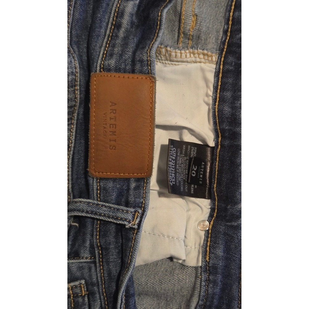 Artemis Vintage Flare Leg Jeans Blue Medium Wash Side Slit Size 20 Distressed - Picture 10 of 11